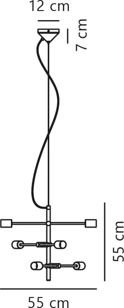 Nordlux Josefine Hanglamp 6xE27 - Zwart - afbeelding 6 van 6