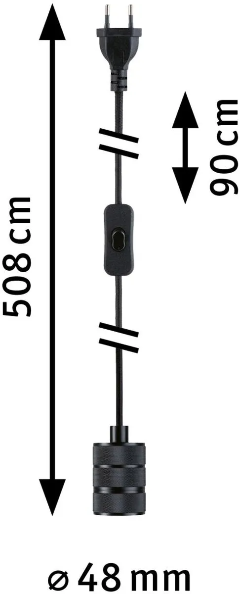 Paulmann Neordic Hanglamp Tilla E27 20W - Zwart - afbeelding 6 van 6