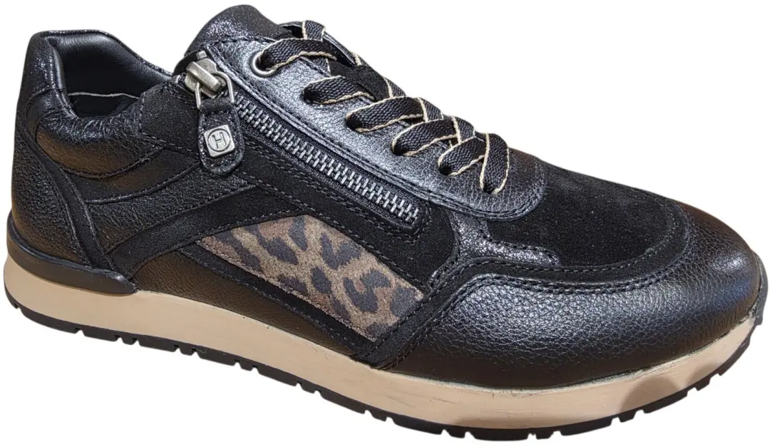 Helioform Dames Leren Sneaker met Veter en Rits
