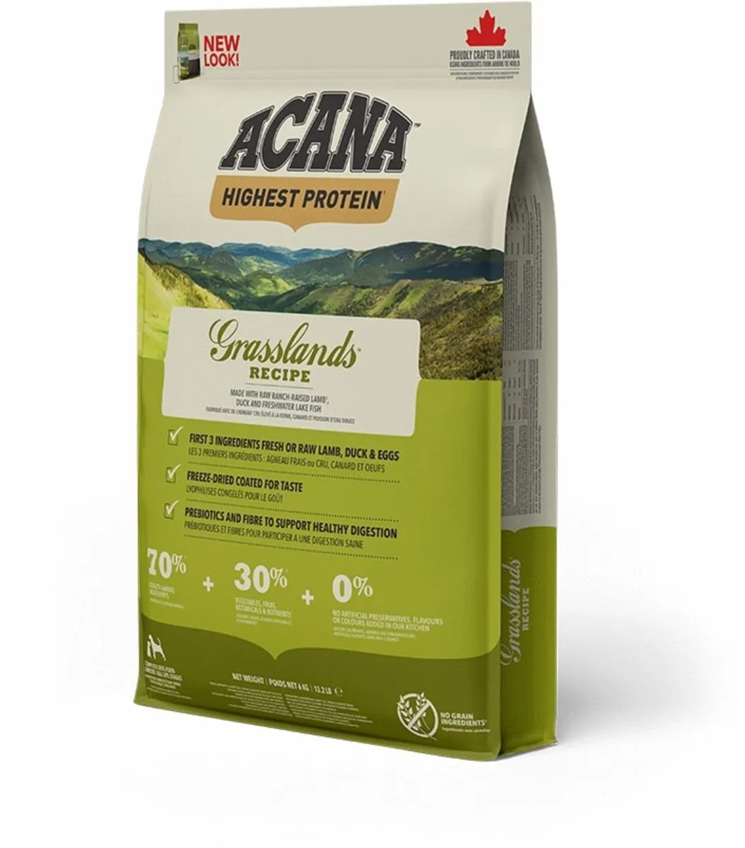 Acana Regionals Grasslands Dog Lam&Eend&Witvis - Hondenvoer - 6 kg