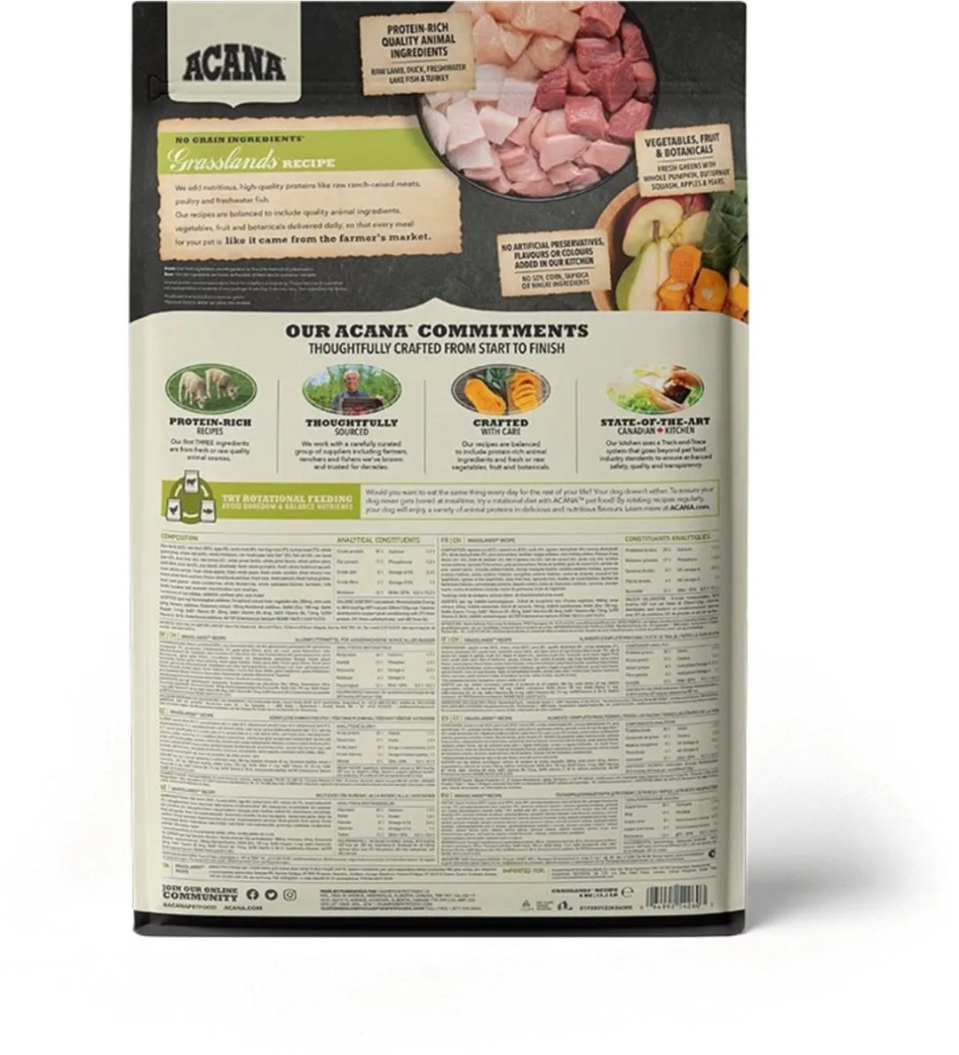 Acana Regionals Grasslands Dog Lam&Eend&Witvis - Hondenvoer - 6 kg