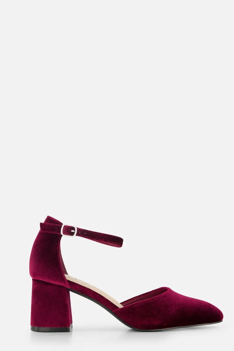 POSH by Poelman Pumps bordeauxrood Textiel - Dames - Maat 37