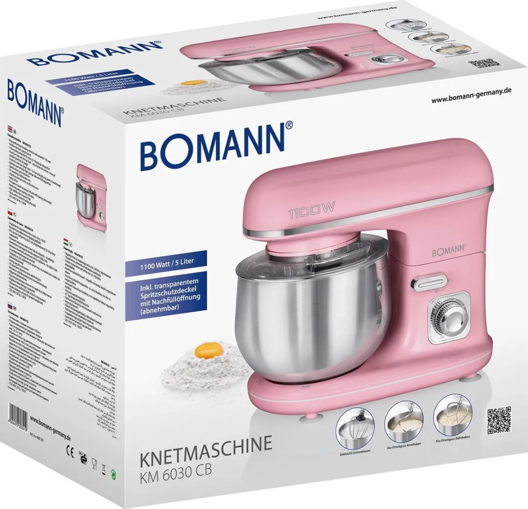 Bomann KM 6030 Kneedmachine 1100W - 5L - Roze