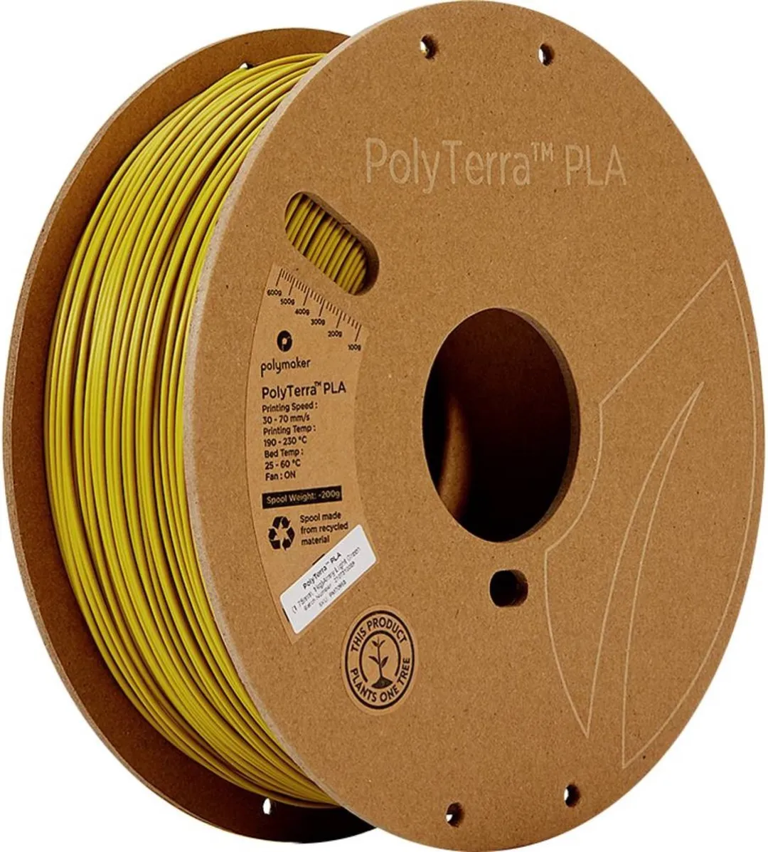 Polymaker PolyTerra PLA Filament 1.75mm 1000g Legergroen