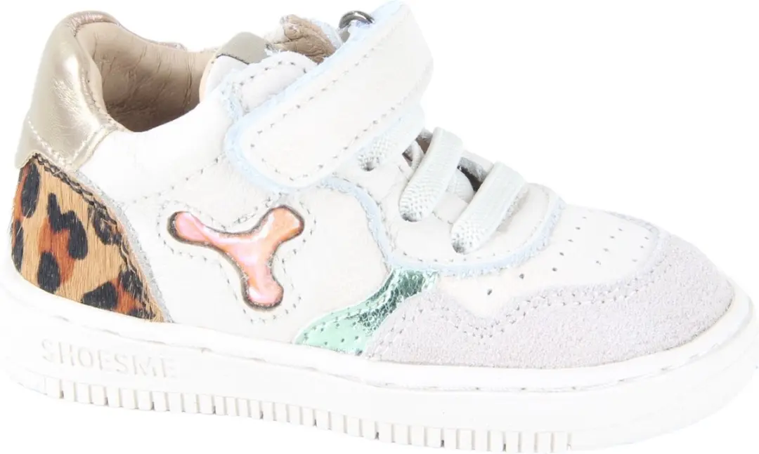 Baby | Babysneakers | Meisjes | OFF WHITE PANTER | Leer | Shoesme | Maat 25
