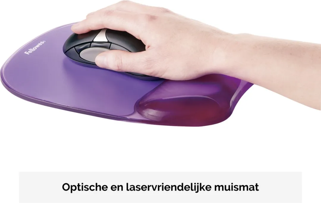 Fellowes Crystals Gel Muismat met Polssteun - Paars
