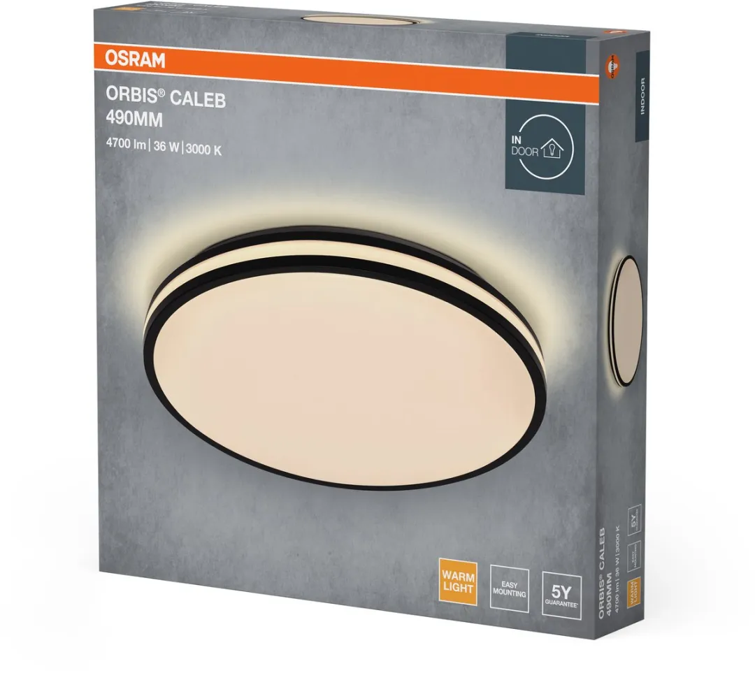 Osram Orbis Caleb LED Plafondlamp 490mm - 36W Warm Wit - Zwart