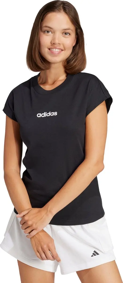 adidas Essentials Linear Dames T-Shirt - Zwart - afbeelding 3 van 6