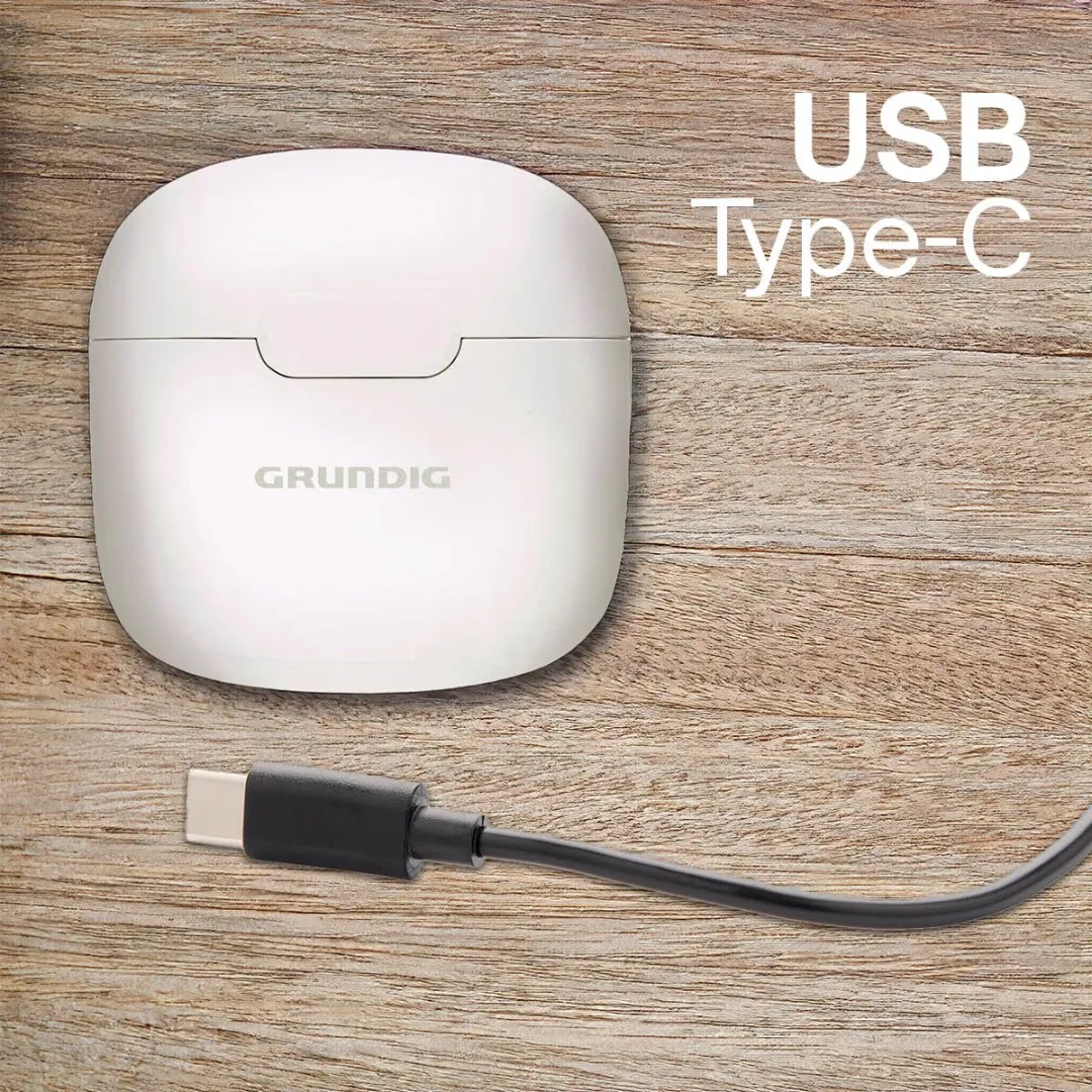 Grundig Draadloze Oordopjes 200mAh - Wit
