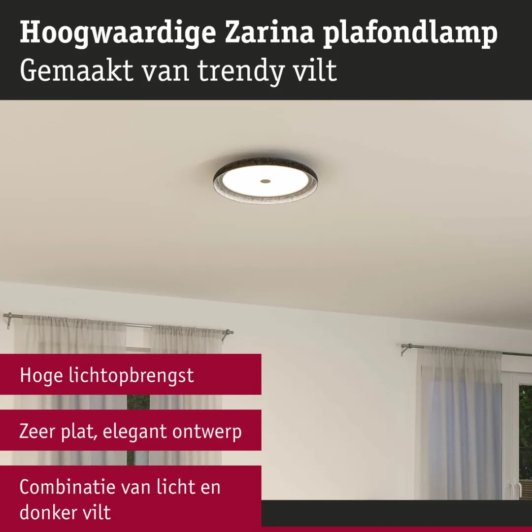Paulmann Zarina LED Plafondlamp 34W - 3400lm 2700K Antraciet - afbeelding 6 van 6