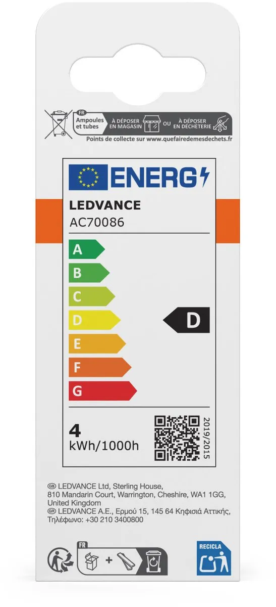 Osram LED Kaarslamp B40 Filament 4000K - 3,4W - Mat - 470lm