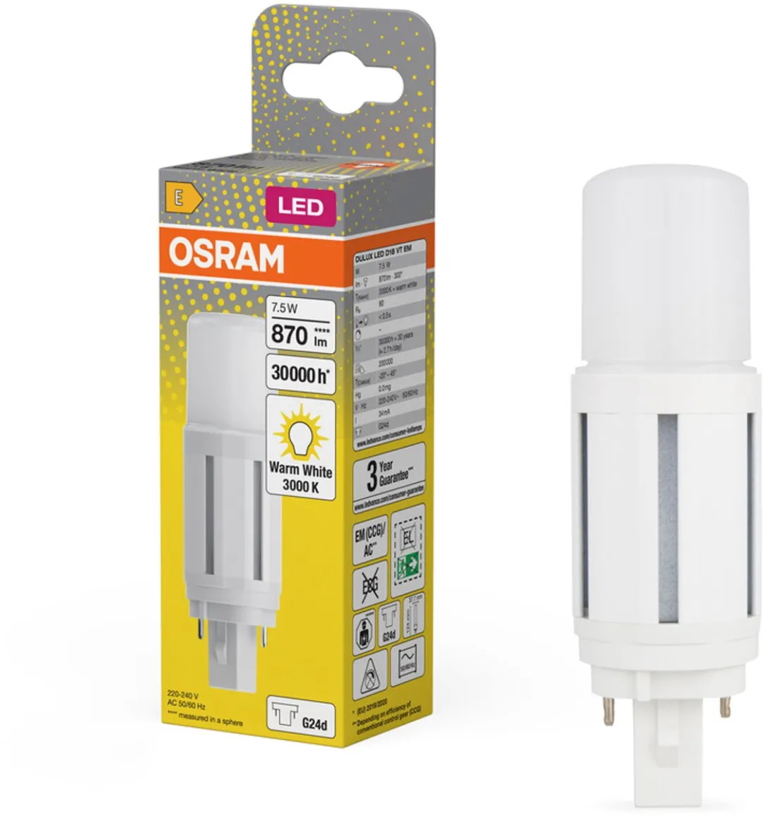 Osram LED-lamp G24d 7.5W Warmwit - 3000K