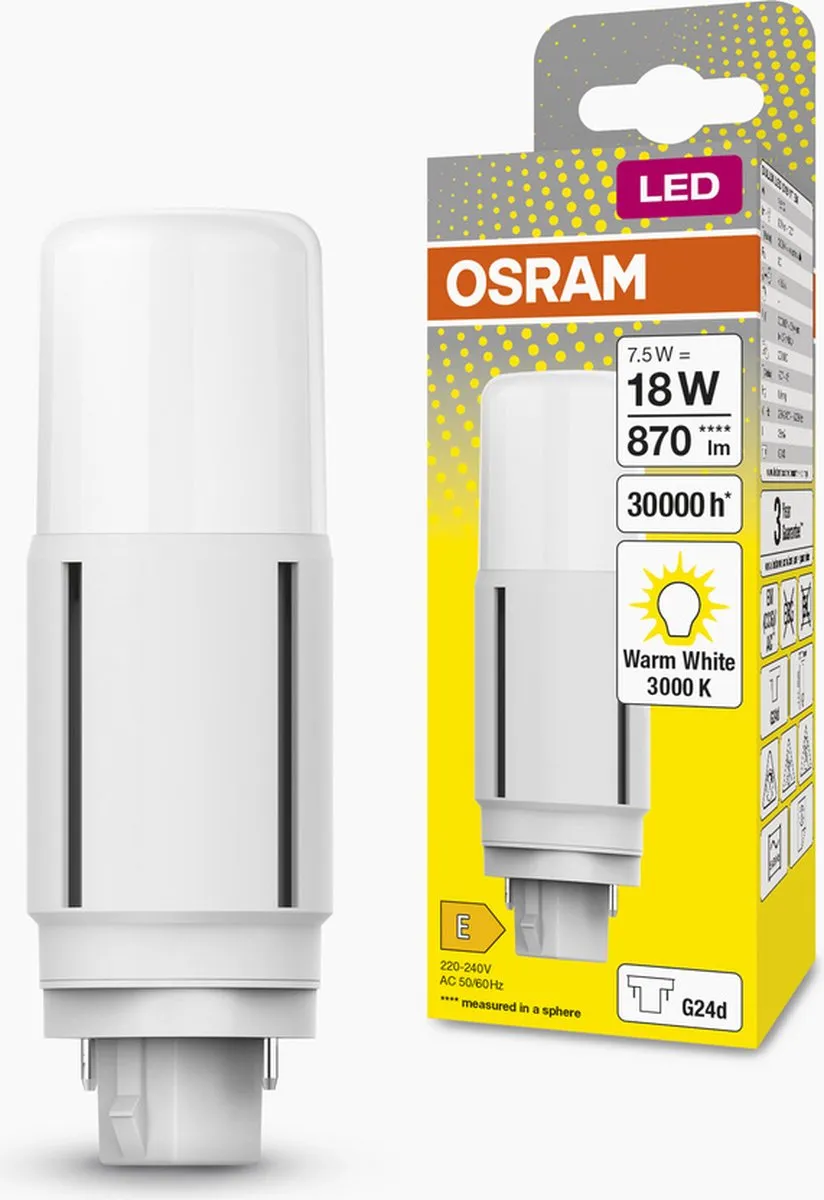 Osram LED-lamp G24d 7.5W Warmwit - 3000K