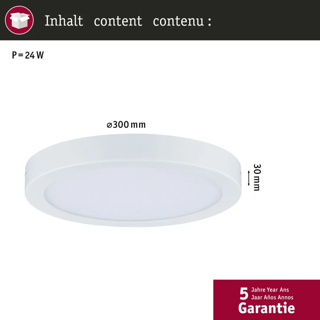 Paulmann LED-paneel Abia Rond 300mm 22W 2200lm - afbeelding 6 van 6