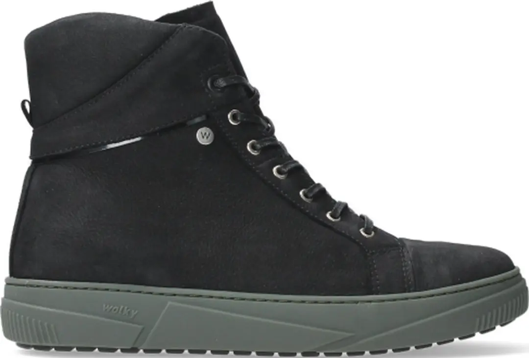 Wolky Veterschoenen Wheel zwart/saliegroen nubuck