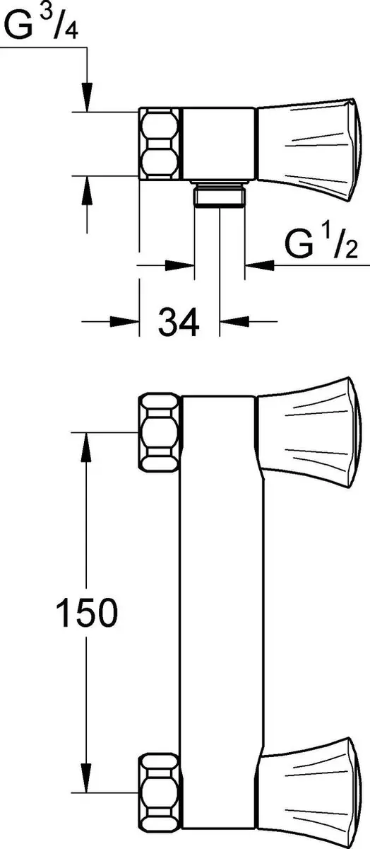 GROHE Costa L Douchekraan 15cm - Chroom - afbeelding 2 van 3