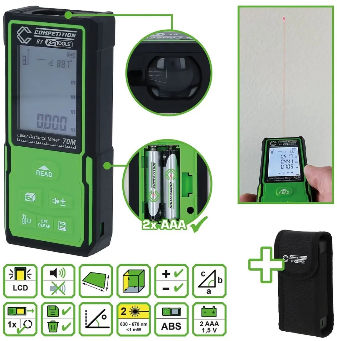 KS Tools COMPETITION Laserafstandsmeter 512.3000 - afbeelding 5 van 6