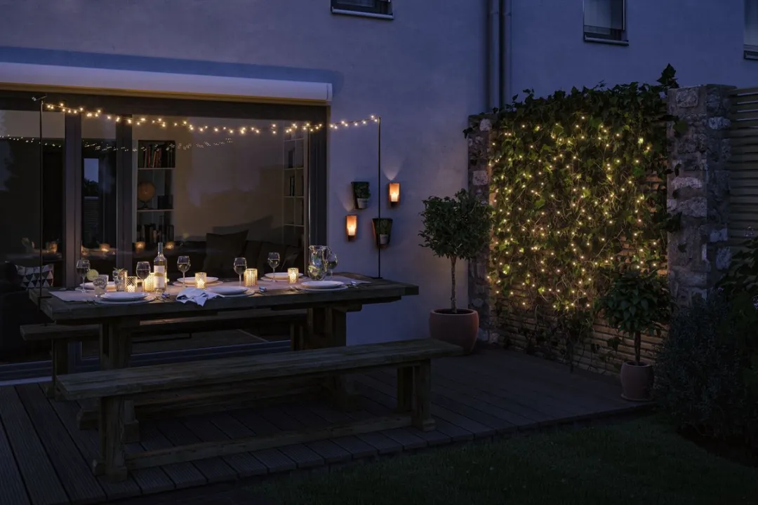 Paulmann Solar LED-lichtketting Aurinka IP44 3000K - 200x6lm Zwart - afbeelding 6 van 6
