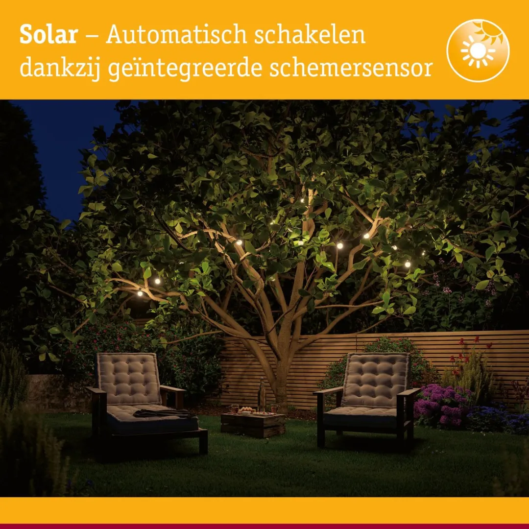 Paulmann Solar LED-lichtketting Aurinka IP44 3000K - 200x6lm Zwart