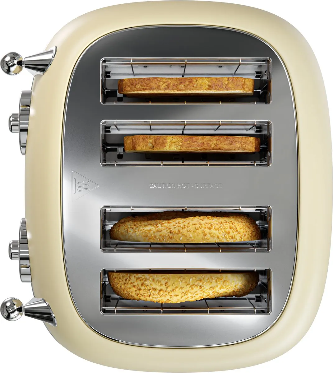 KitchenBrothers Retro Broodrooster KB1004167 - 815W - 4 Extra Brede Sleuven