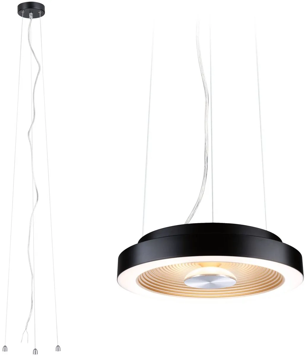 Paulmann Volea Hanglamp - Ø10cm - Zwart/Zilver