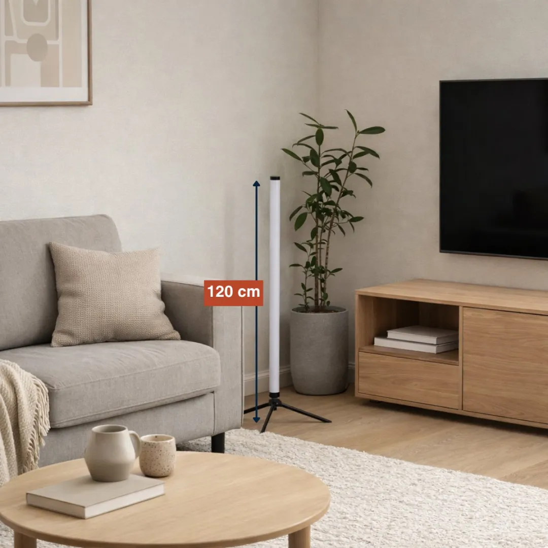 Grundig LED Vloerlamp 120cm RGB - 100 LED's - Zwart