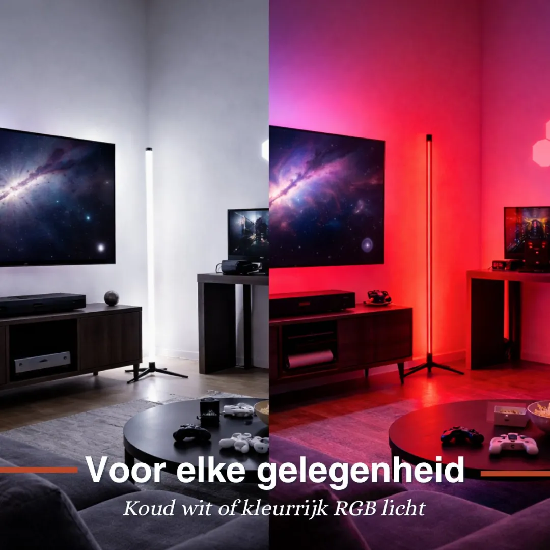 Grundig LED Vloerlamp 120cm RGB - 100 LED's - Zwart - afbeelding 6 van 6