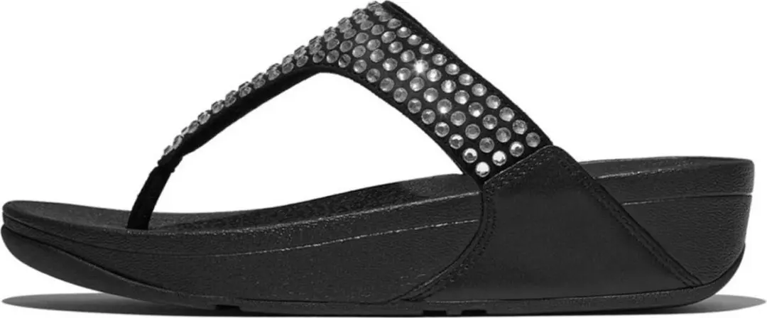 FitFlop FitFlop Lulu Maxi-Crystal Toe-Post Sandals ZWART
