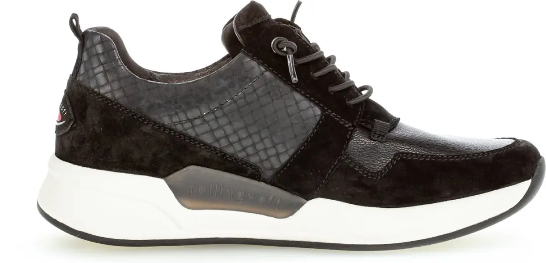 Zwarte Gabor Veterschoenen Rolling Soft