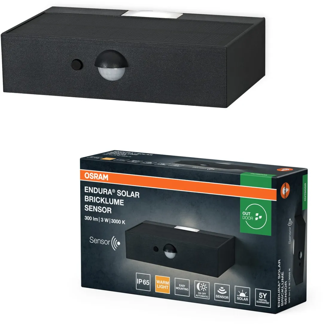 Osram Endura Style Bricklume Sensor 3W - 300lm - Donkergrijs