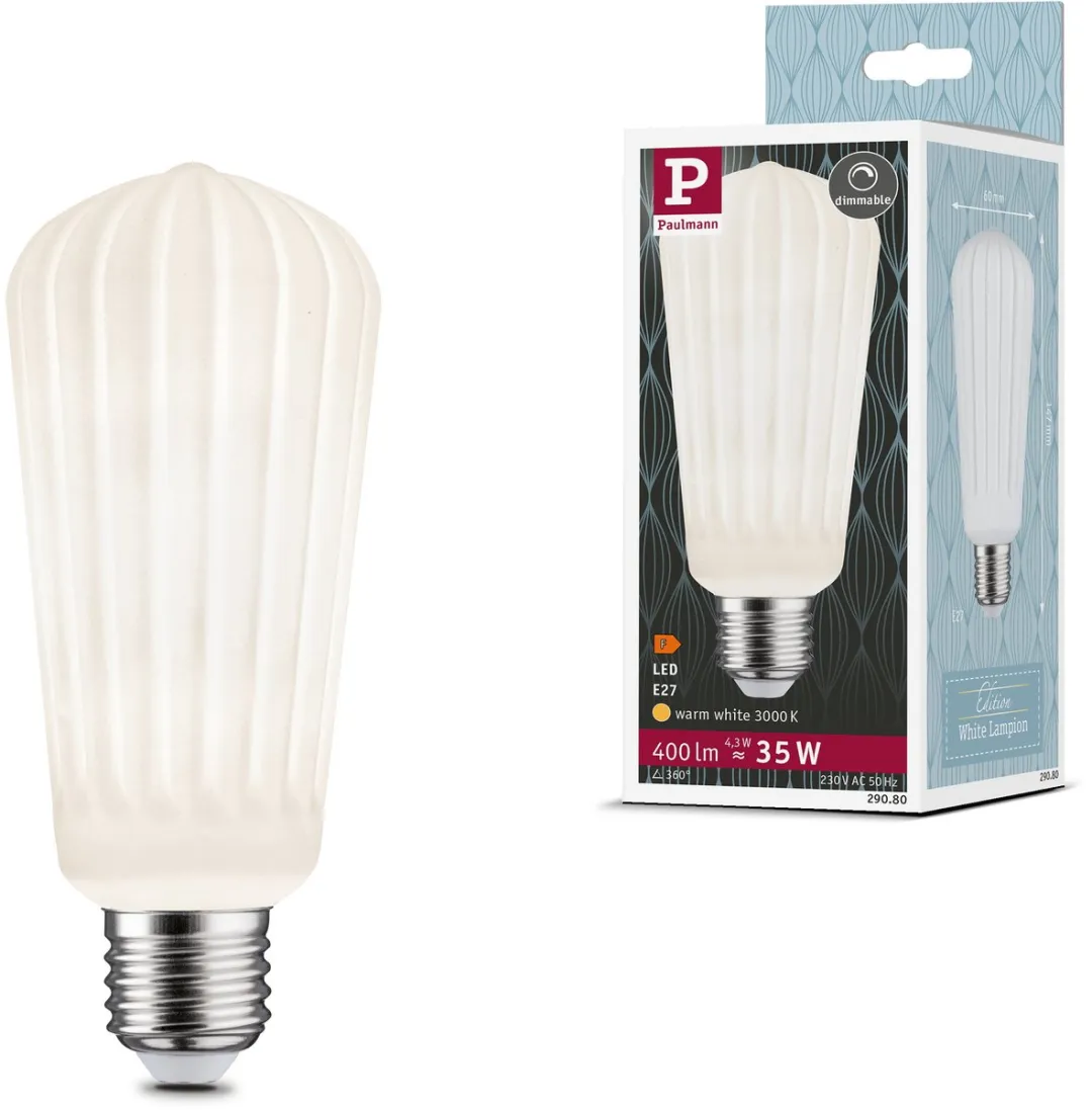 Paulmann White Lampion Filament LED Lamp ST64 E27 400lm 4,3W
