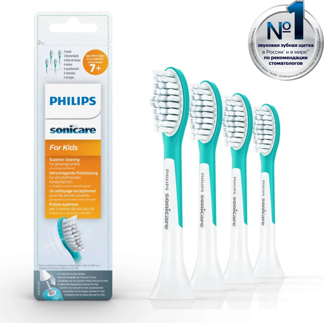 Philips Sonicare for Kids HX6044/33 Opzetborstels - 4 Stuks - Groen