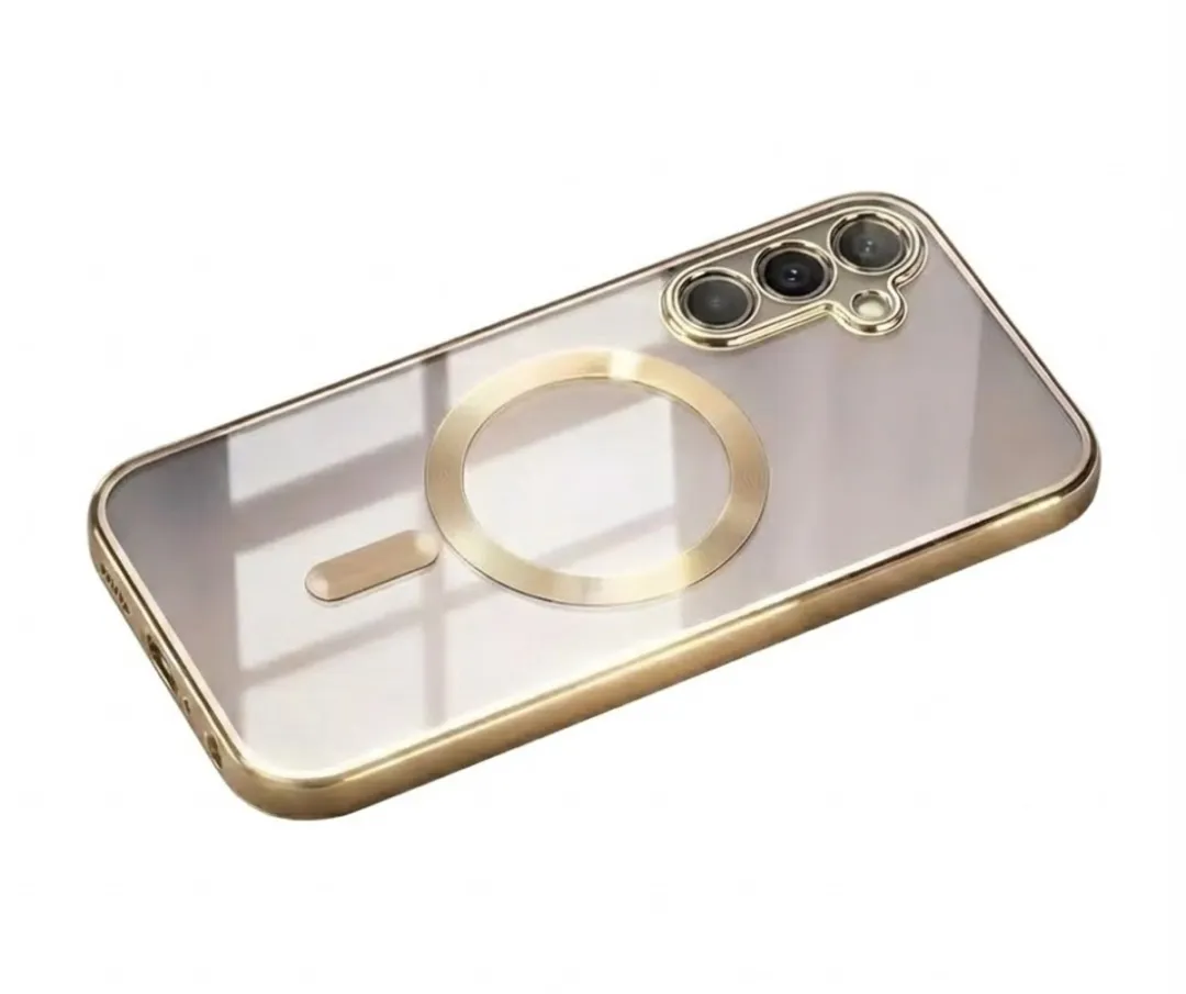 NUVEX Transparant Goudkleurig Hoesje Samsung Galaxy A34 MagSafe