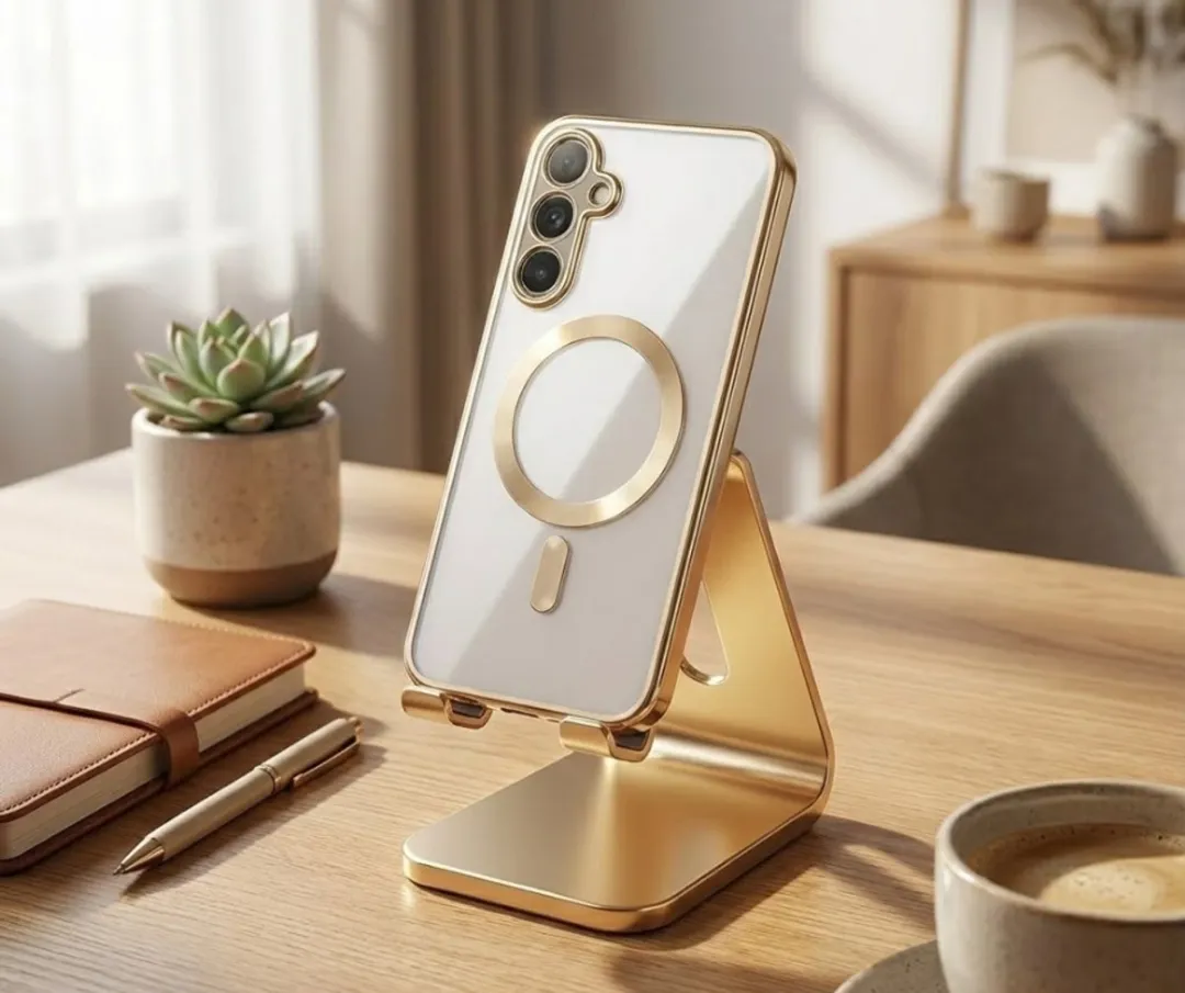 NUVEX Transparant Goudkleurig Hoesje Samsung Galaxy A34 MagSafe