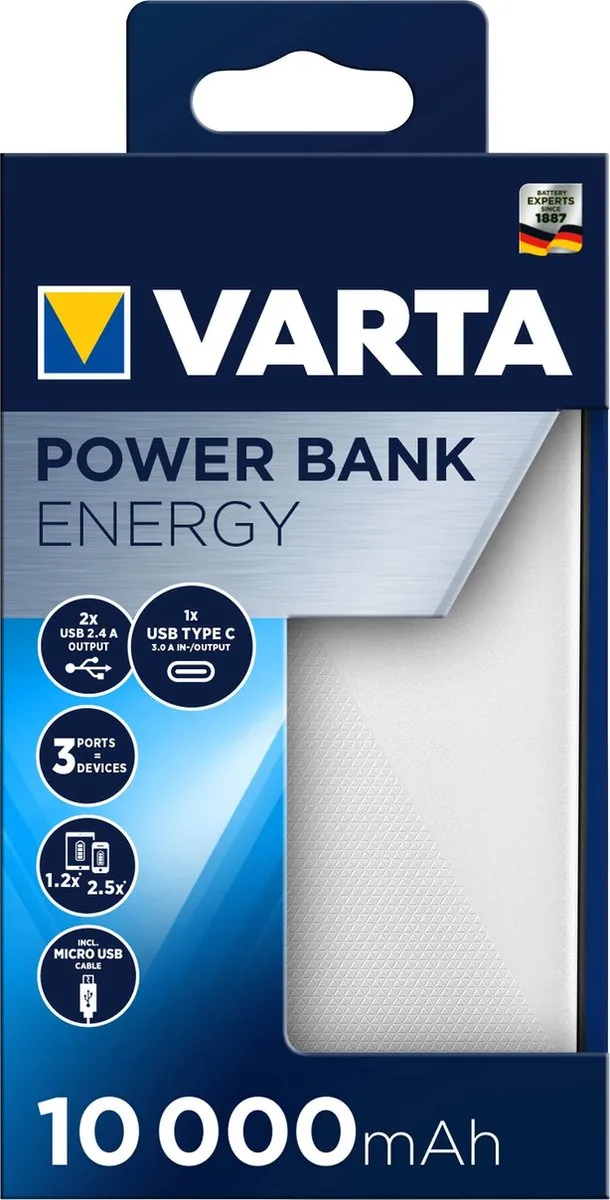 Varta Power Bank 57976101111 - 10000mAh Wit