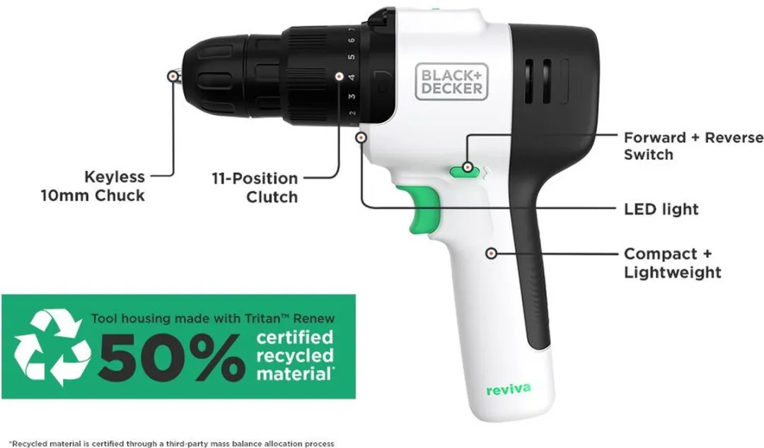 BLACK+DECKER Reviva REVHD12C-QW Schroefklopboormachine 12V 1.5Ah - afbeelding 6 van 6