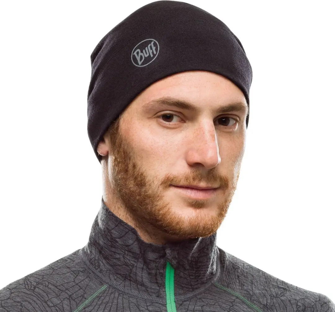 Buff Merino Midweight Beanie - Zwart - afbeelding 2 van 6
