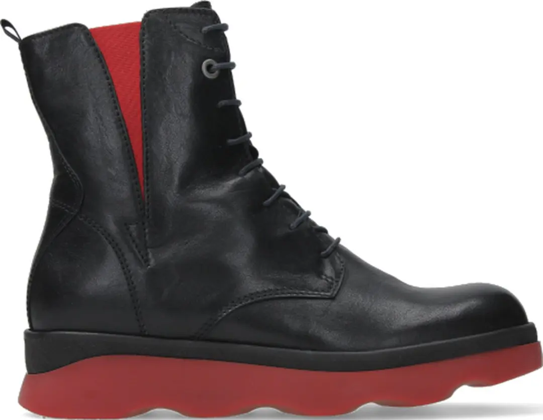 Wolky Veterschoenen Akita zwart/rood leer