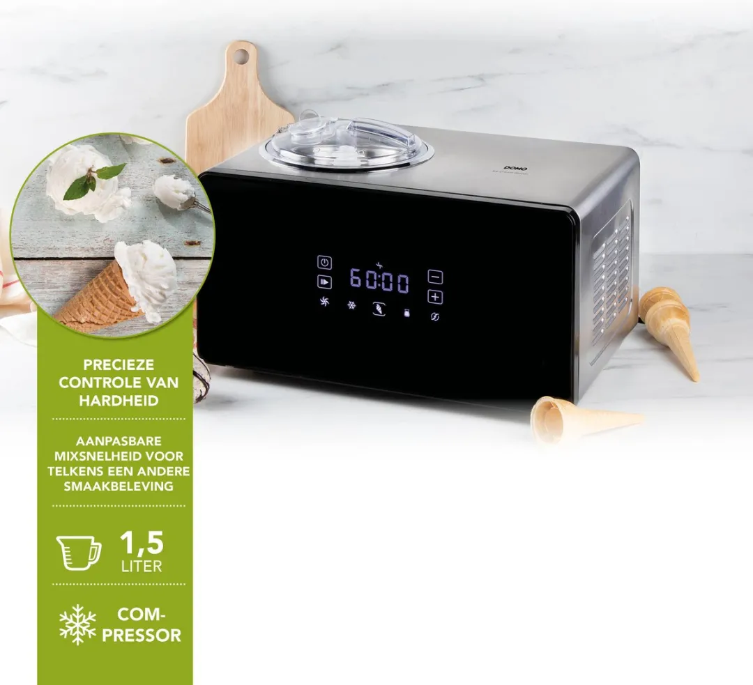 Domo DO9252I IJsmachine Ice Cream Genius - 1.5L - Yoghurtprogramma