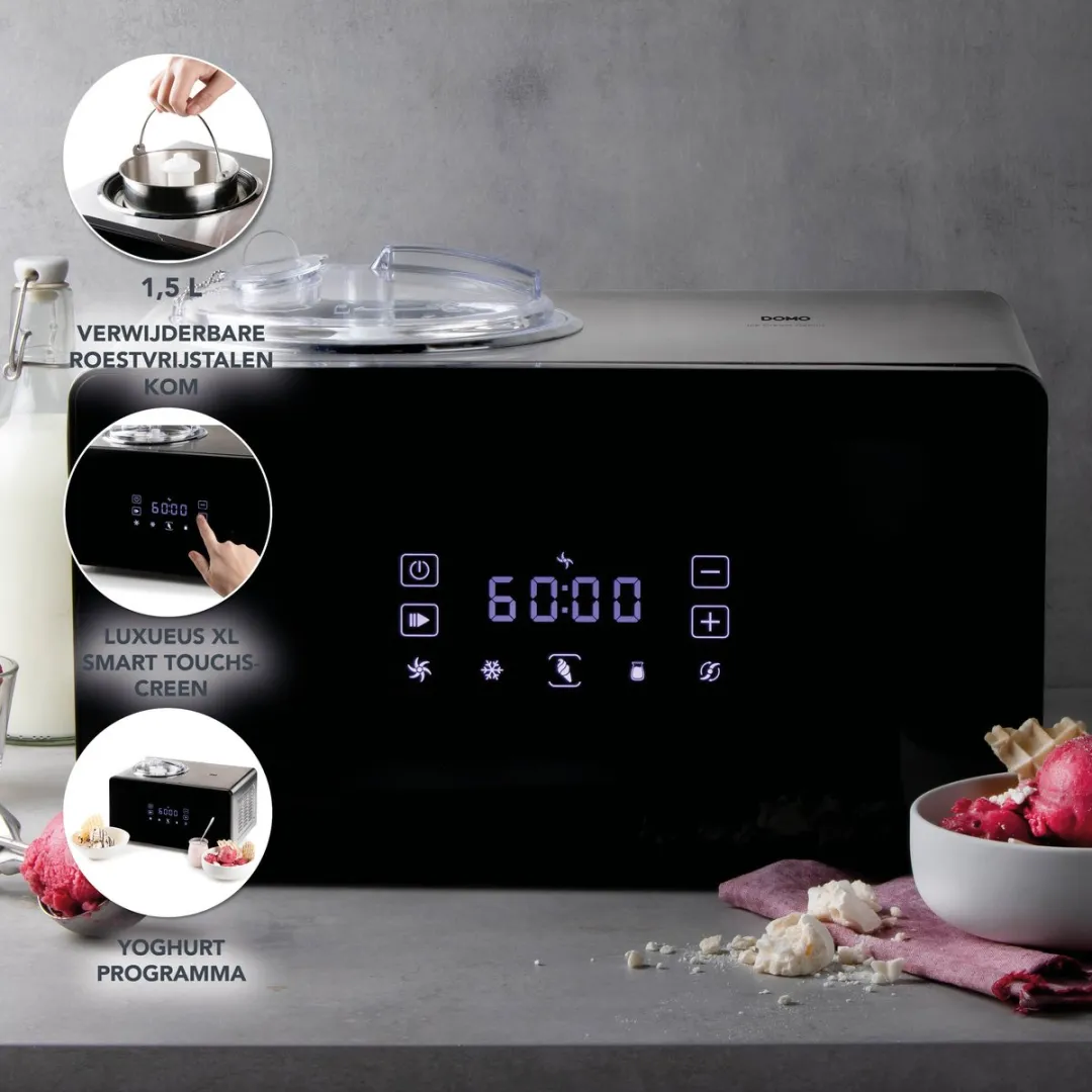 Domo DO9252I IJsmachine Ice Cream Genius - 1.5L - Yoghurtprogramma