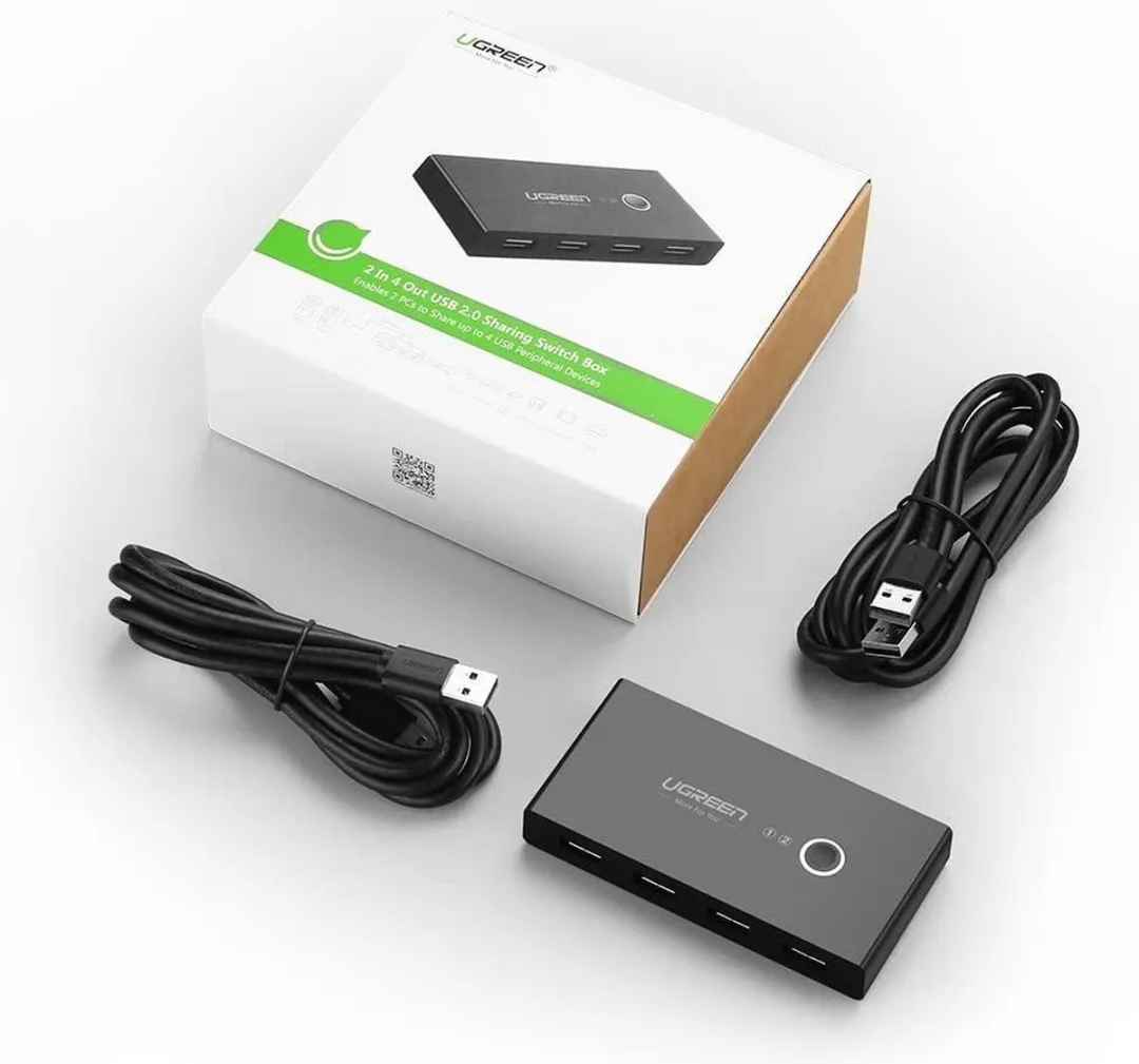 UGREEN UGR-30767 USB 2.0 Sharing Switch - 4 Poorten - Zwart