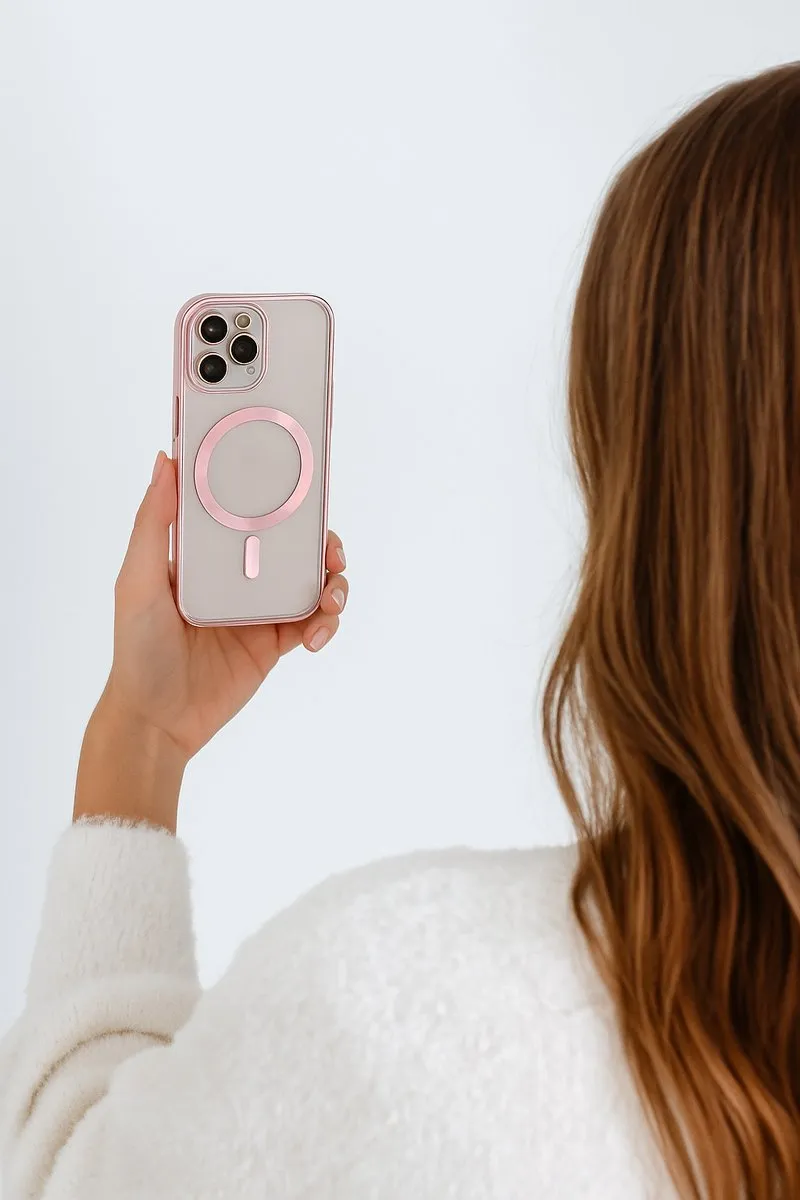 NUVEX iPhone 14 Hoesje MagSafe - Roze/Transparant