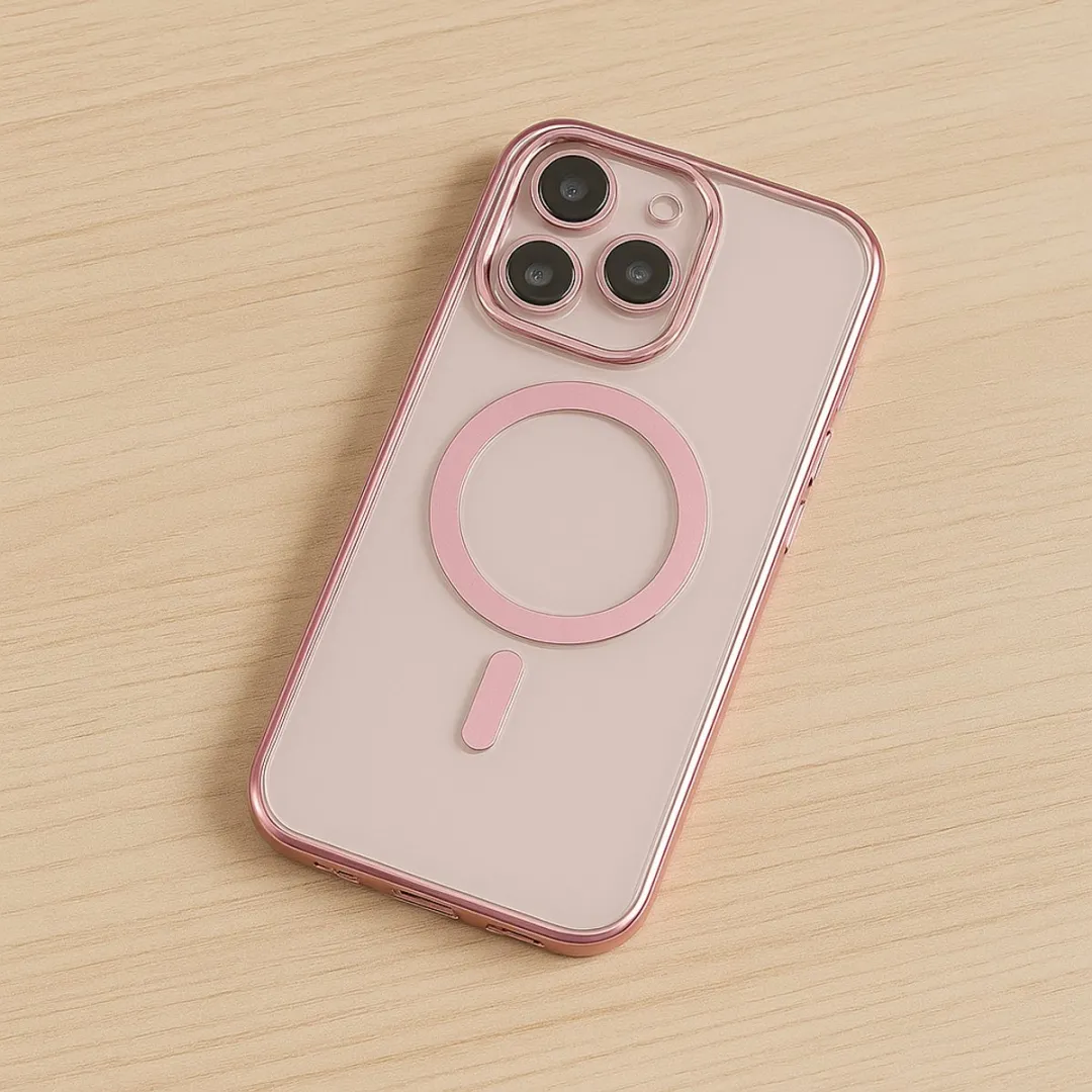 NUVEX iPhone 14 Hoesje MagSafe - Roze/Transparant