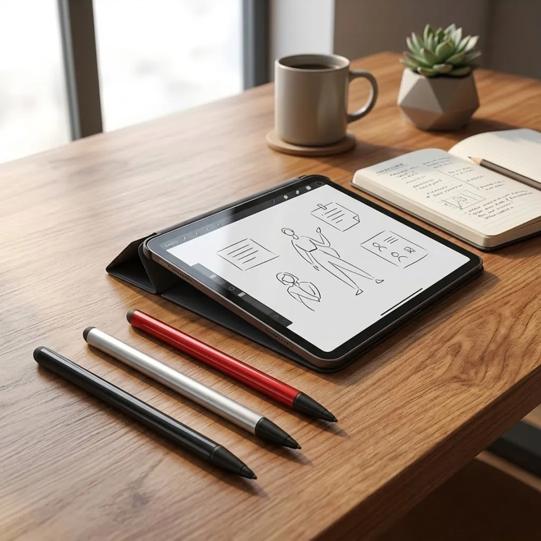 NUVEX Touchscreen Pen Set 3 Stuks - Zwart/Zilver/Rood