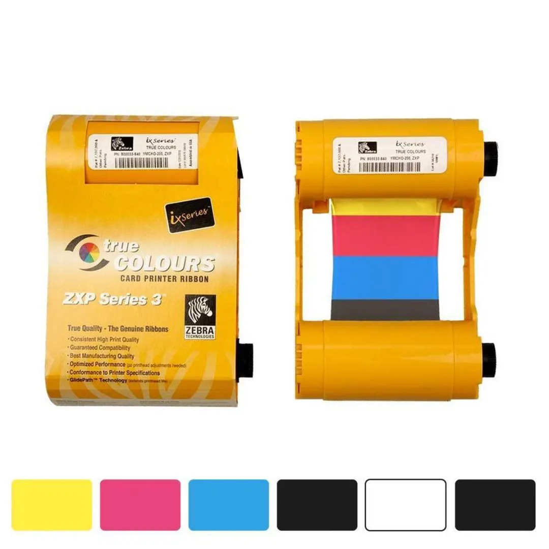 Zebra 800033-848 Printerlint - Full Color YMCK & Zwart