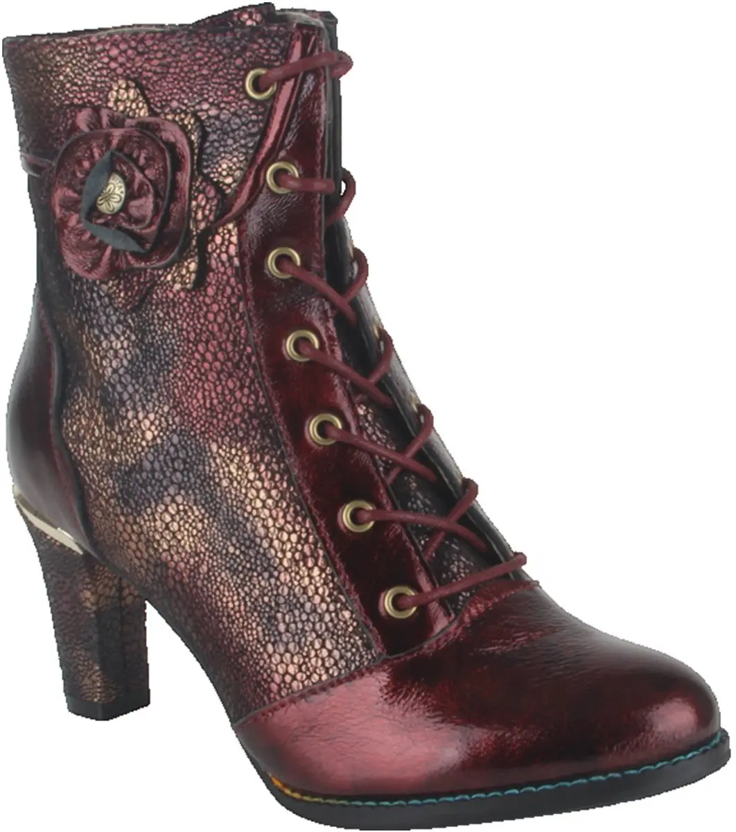 Laura Vita ALCBANEO 173 Wine dames veterboots gekleed maat 42 rood