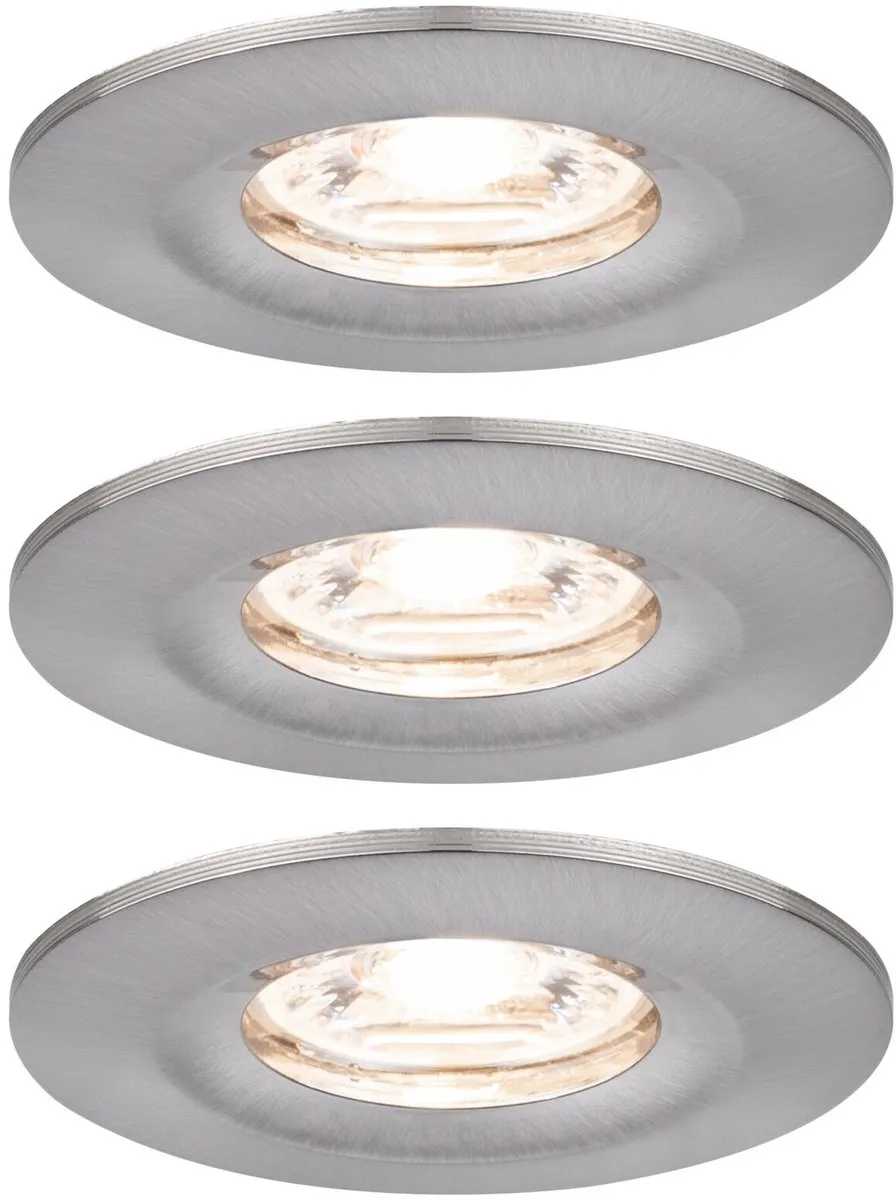 Paulmann Nova Mini Coin Basisset LED-inbouwlamp 3x4W 310lm 2700K - Staal geborsteld