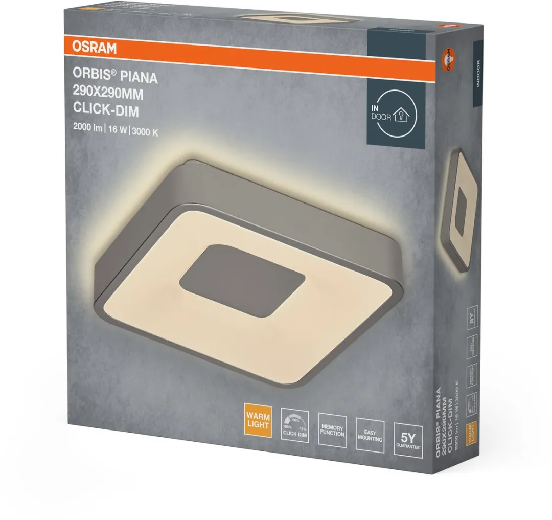 Osram Orbis Piana LED Plafondlamp 290mm 16W 3000K - Zilver