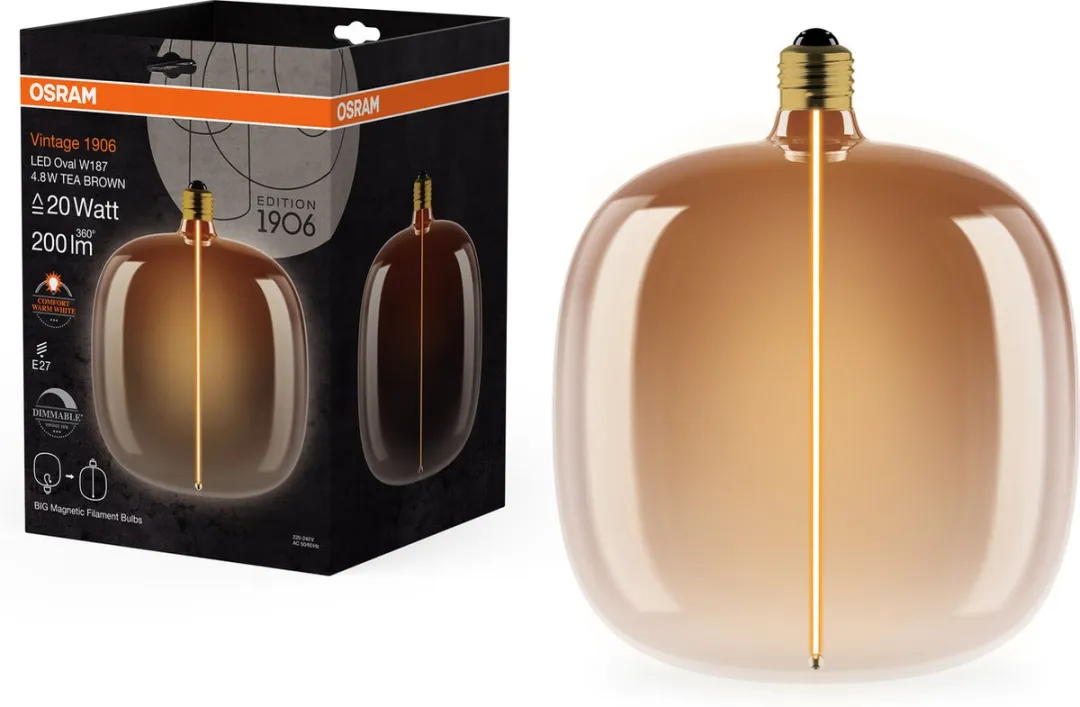 Osram Vintage 1906 Big Oval LED Lamp - 4,8W 200lm E27 - Warm wit 1800K