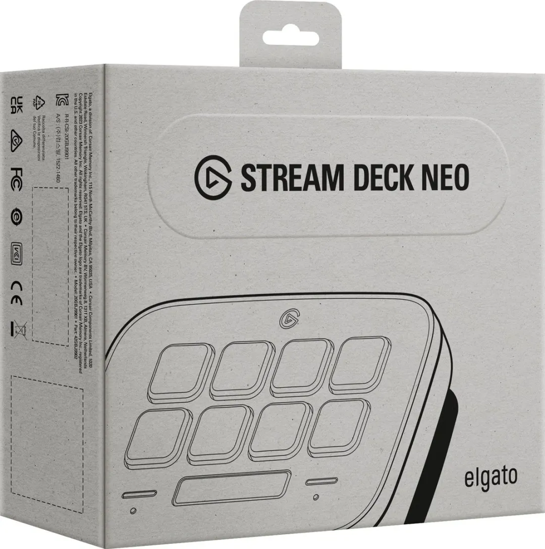 Elgato Stream Deck Neo - 8 Aanpasbare LCD Toetsen - Voor Streamen of het Kantoor - Wit